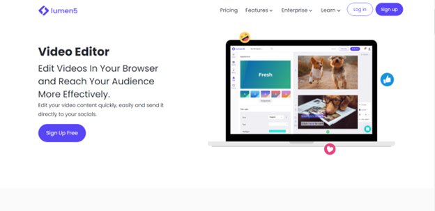 Website screenshot for Lumen5