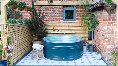 Back garden space with dip tank
