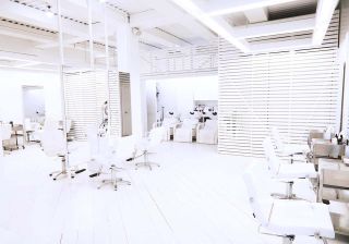 All-white interior of Whiteroom, one of the best New York salons
