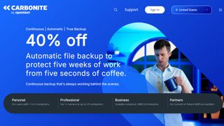 Website screenshot for Carbonite.