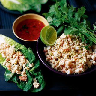 Vietnamese Lemongrass, Chicken and Prawn Wraps