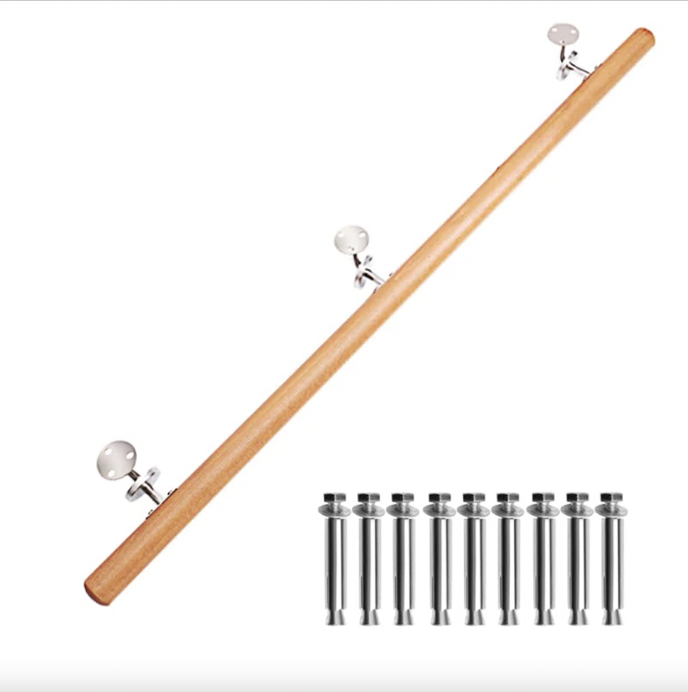 Wayfair, Wall Mounted Wooden Stair Handrail