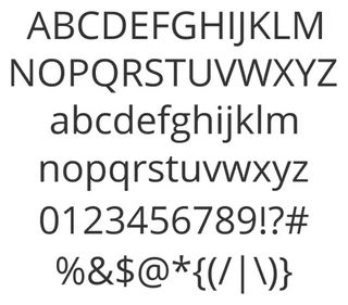 Specimen of Open Sans