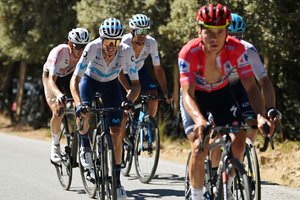 SIERRA NEVADAGRANADA SPAIN SEPTEMBER 04 Enric Mas Nicolau of Spain and Movistar Team competes in the chase group during the 77th Tour of Spain 2022 Stage 15 a 1526km stage from Martos to Sierra Nevada Granada 2507m LaVuelta22 WorldTour on September 04 2022 in Sierra Nevada Spain Photo by Justin SetterfieldGetty Images