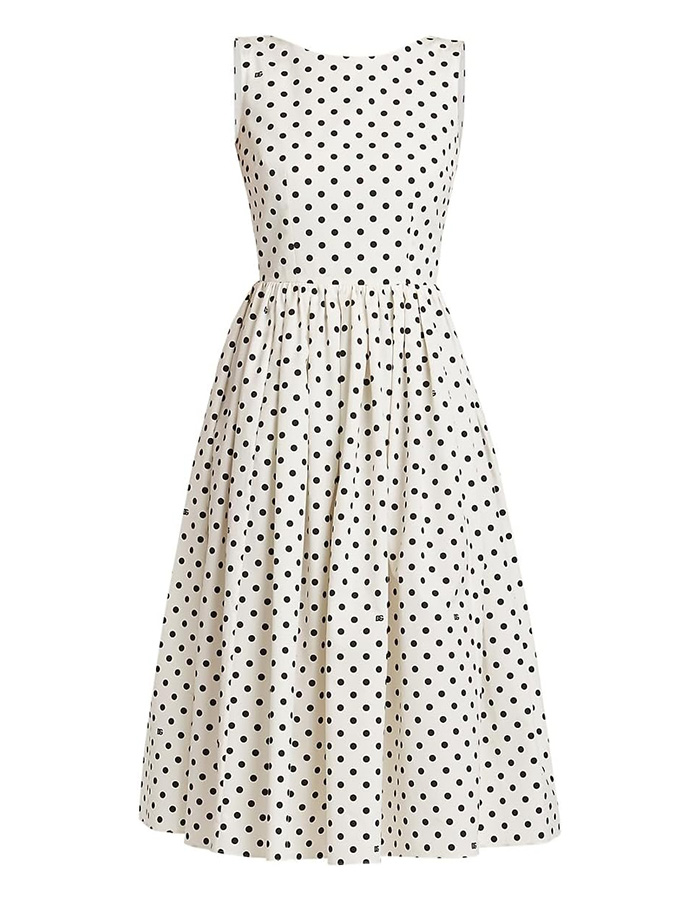Dolce&Gabbana, Polka Dot Fit & Flare Midi-Dress