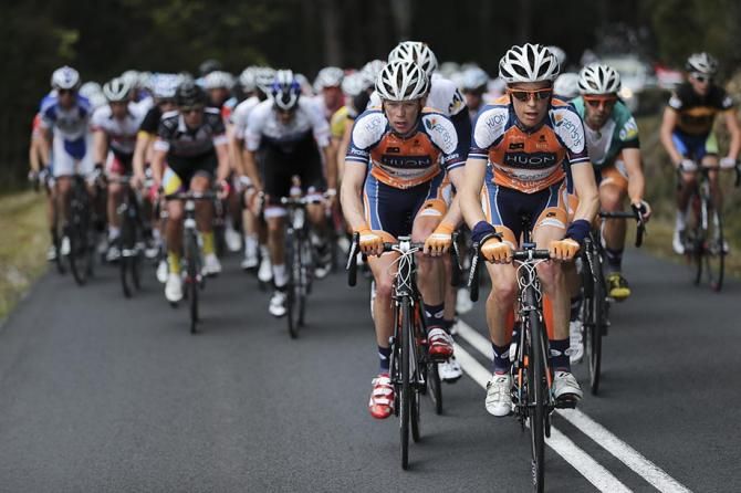 Sam Davis and Pat Shaw on the front for Huon-Genesys