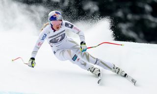 Lindsey Vonn competes during the Audi FIS Alpine Ski World Cup Women's Downhill on in Garmisch-Partenkirchen, Germany. Credit: Hans Bezard/Agence Zoom/Getty
