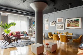 a grey painted loft apartment