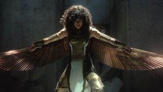May Calamawy’s Layla El-Faouly wearing Scarlet Scarab costume in Moon Knight series