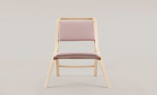 Frame reading chair with pink padding