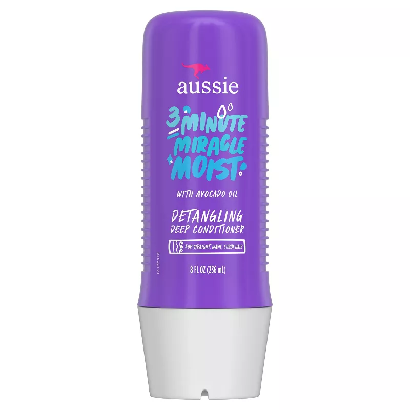 Aussie Paraben-Free Miracle Moist 3 Minute Miracle With Avocado for Dry Hair Repair - 8 Fl Oz