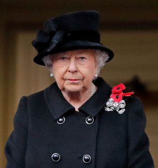 Queen Elizabeth II attends the annual Remembrance Sunday Service