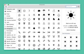 This reveals a universe of special characters – including rare letters, pictographs, and Unicode symbols