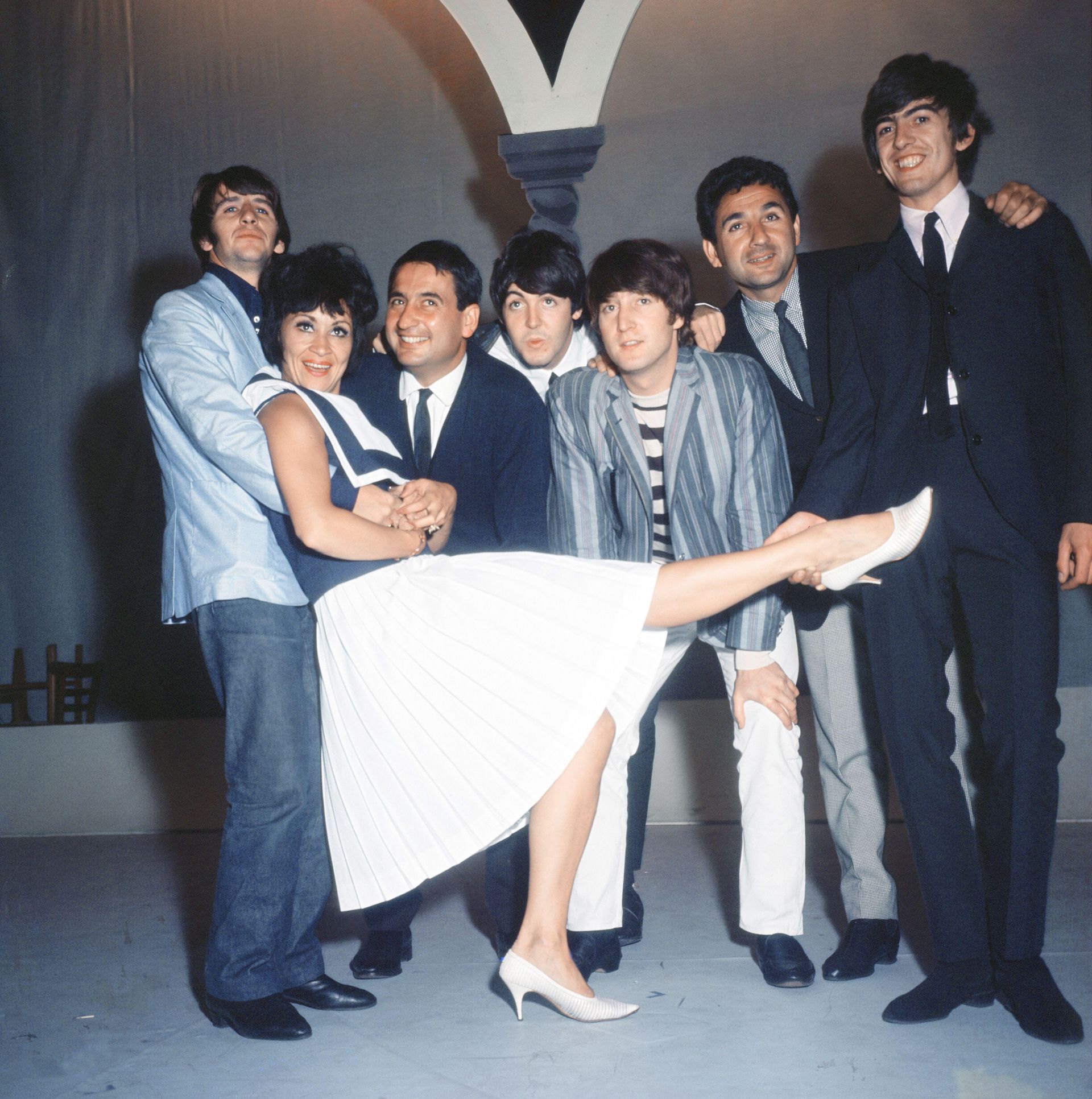 Chita Rivera poses with the Beatles