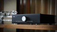 Musical Fidelity M6xi integrated amplifier in black on a rack