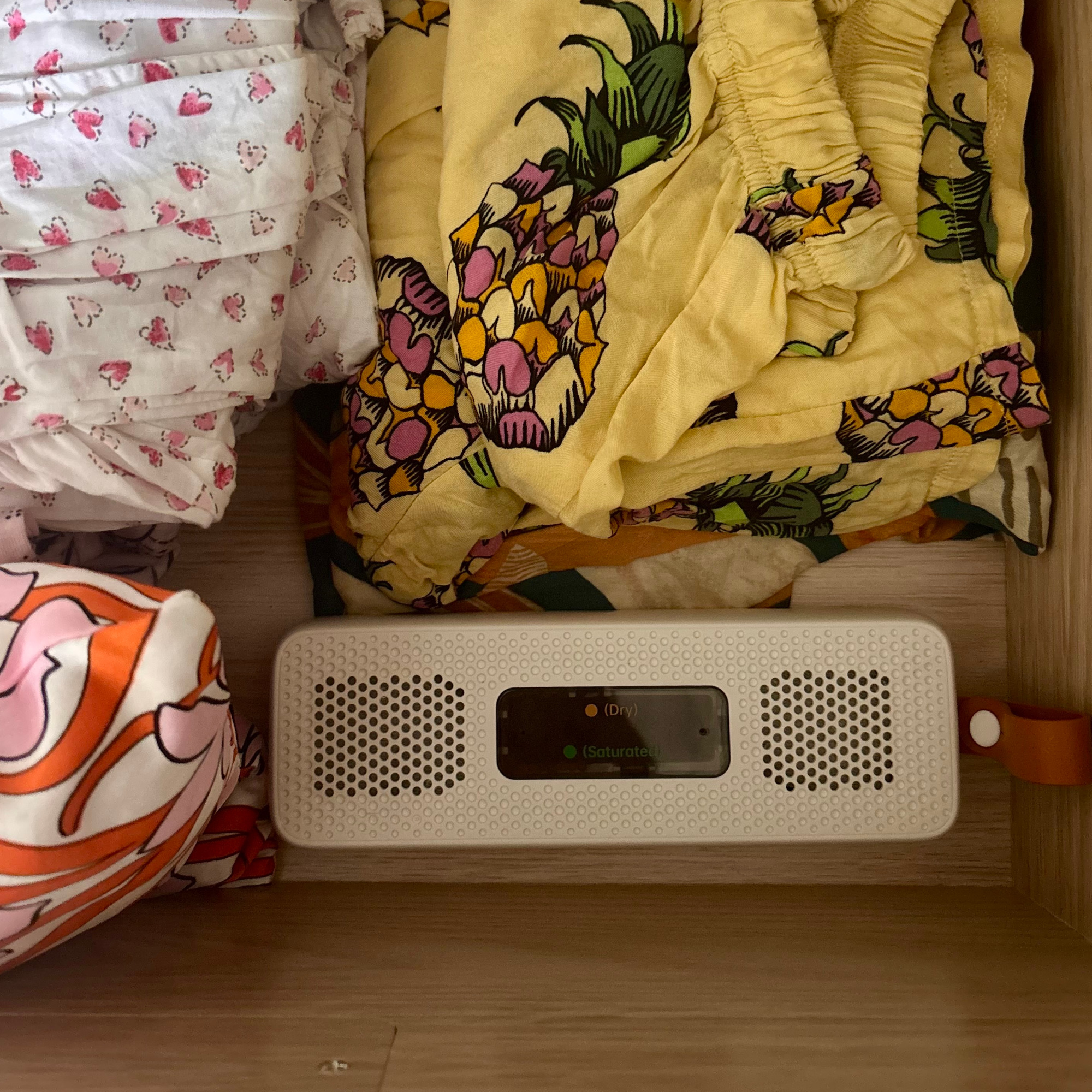 lakeland dehumidifer wand in a pyjama drawer