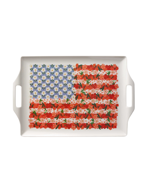 Melamine Serving Platter With Handles - Americana