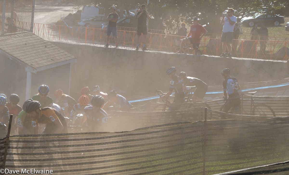 Dust was a major factor in the race Sunday