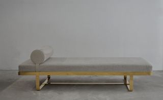 Bed with solid brass frame, by Michael Verheyden