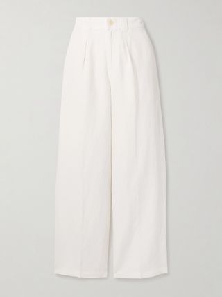 Madeline Pleated Linen, Tencel™ Lyocell and Cotton-Blend Twill Wide-Leg Pants