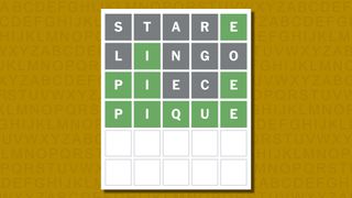 Wordle answer for game 859 on a yellow background