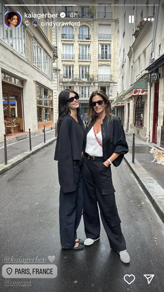 Kaia Gerber and Cindy Crawford at the 2024 Paris Olympics