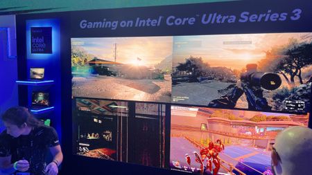 An Intel Core Ultra series 3 powered PC playing a PC game
