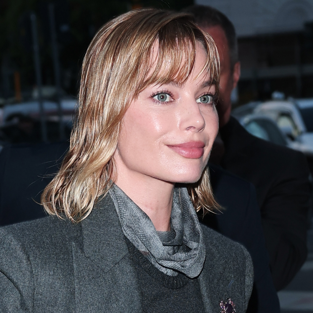 Margot Robbie wore a layered spring look from Armani to an event in Milan 