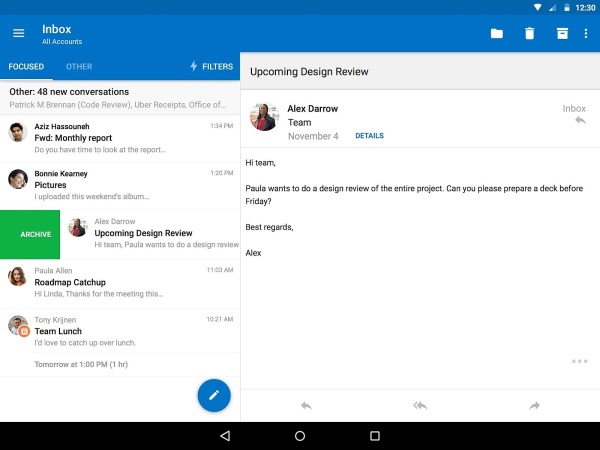 best email apps: microsoft outlook