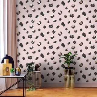 pink and grey leopard print wallpaper