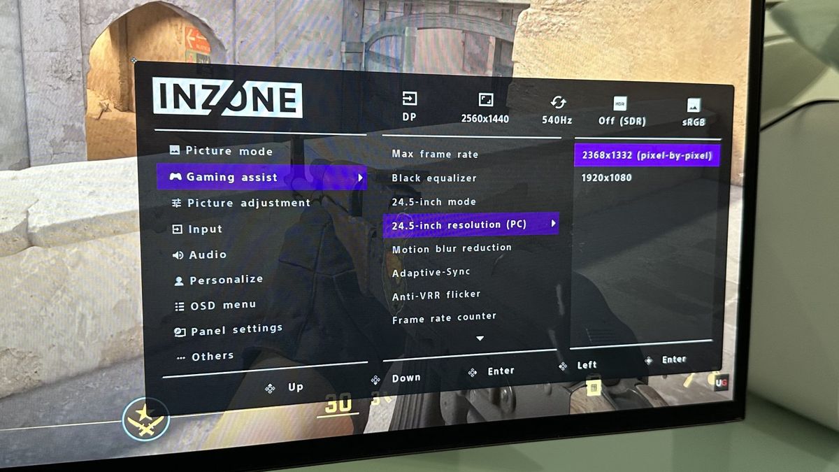 Sony Inzone M10S II dual-mode settings