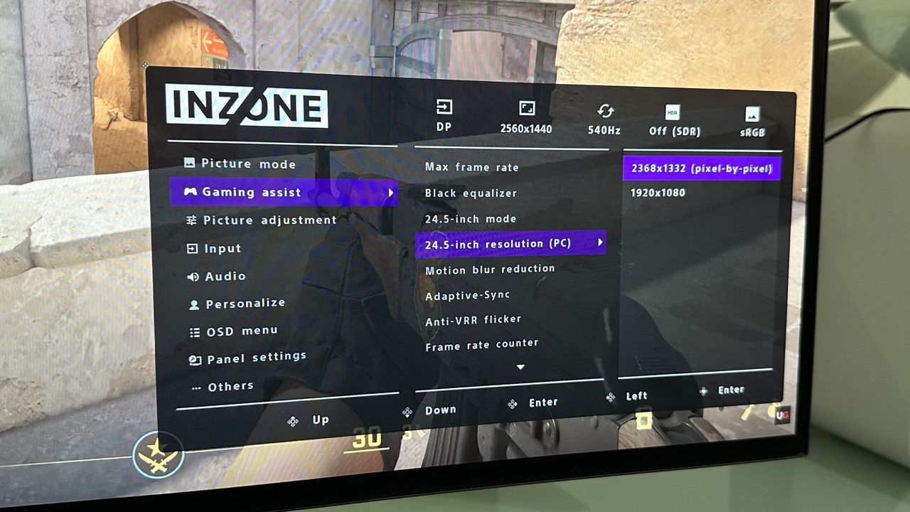 Sony Inzone M10S II dual-mode settings