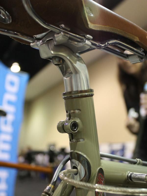 The extended seat tube also boasts a stainless steel reinforcement ring up top.