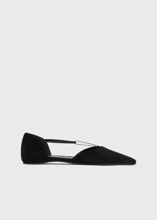 The Suede T-Strap Flat Black