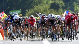 The bunch sprint on stage 14 of the 2016 Tour de France. Photo: Graham Watson