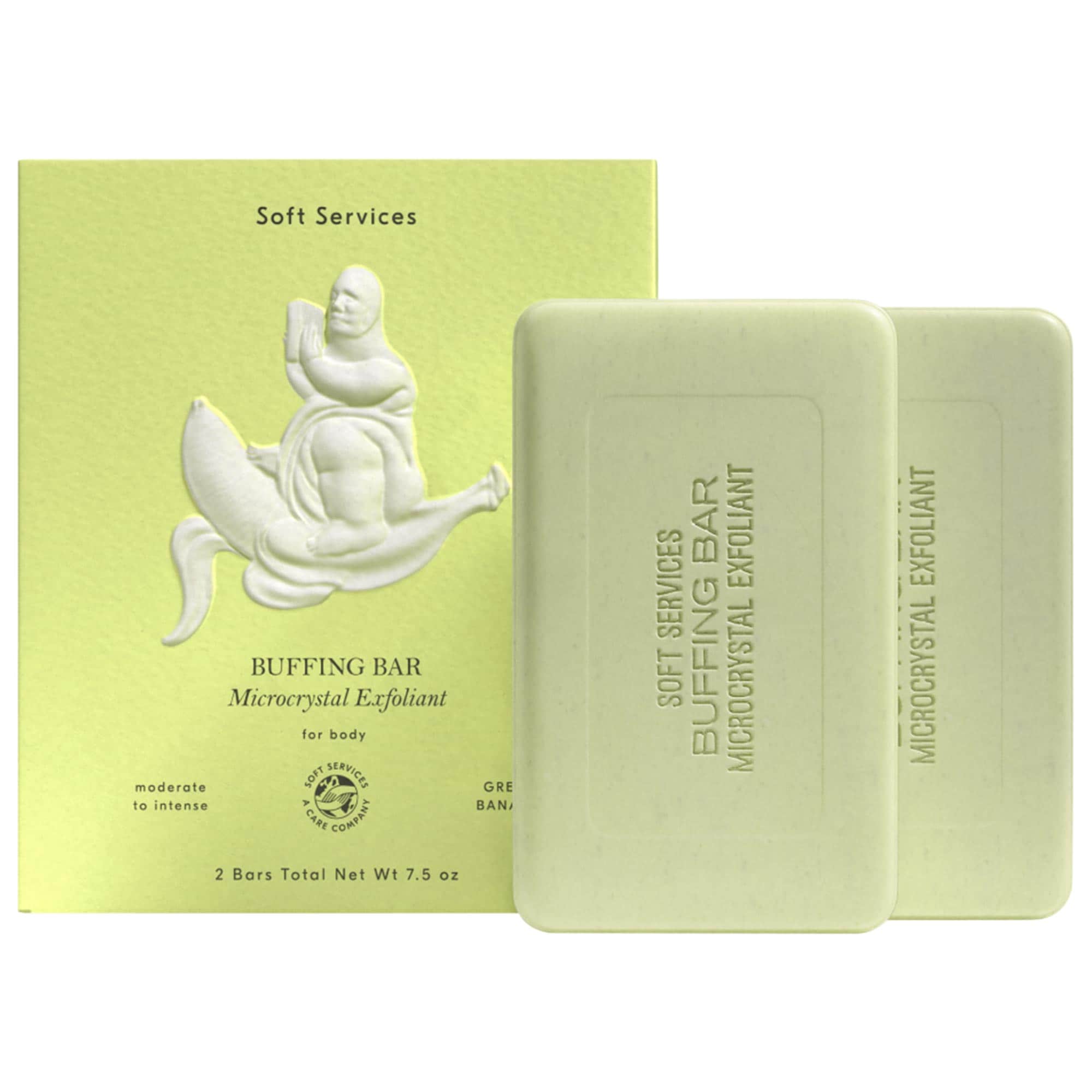 Green Banana Buffing Bar Exfoliating Body Bar for Kp and Ingrown Hair (2 Pack)
