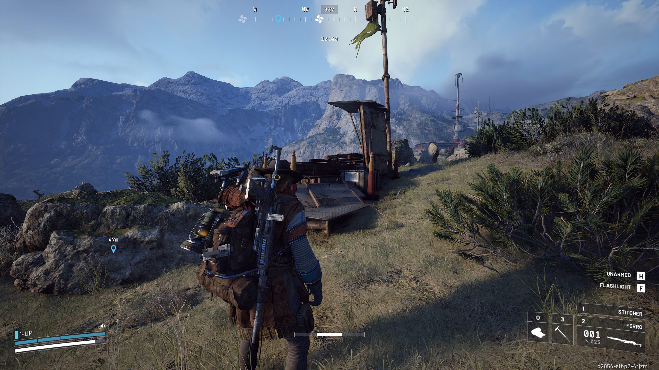 Arc Raiders A First Foothold: A player looking at an observation deck in the Ridgeline area.