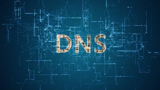 Letters DNS displayed on a blue high tech background