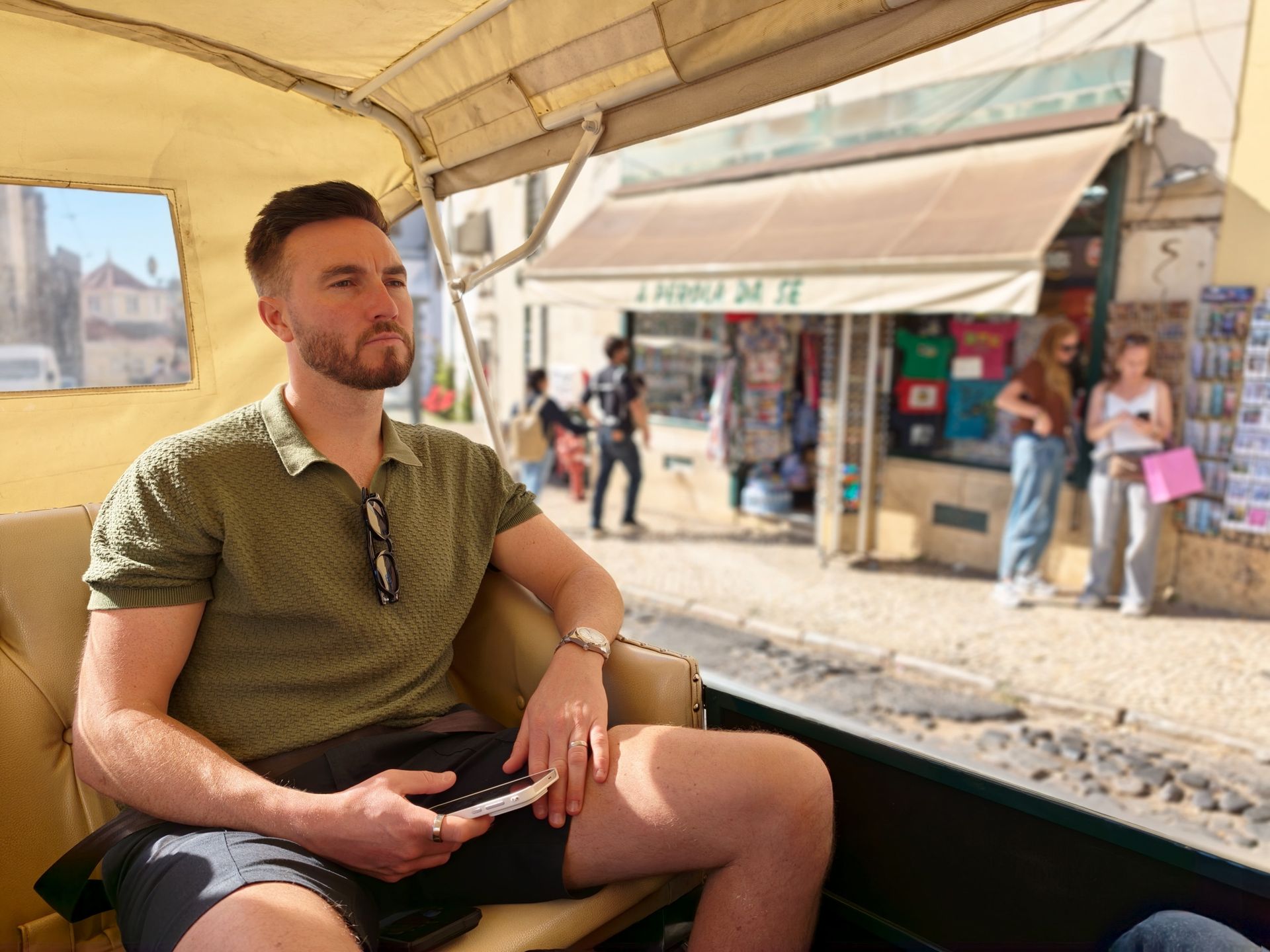  man in a tuktuk