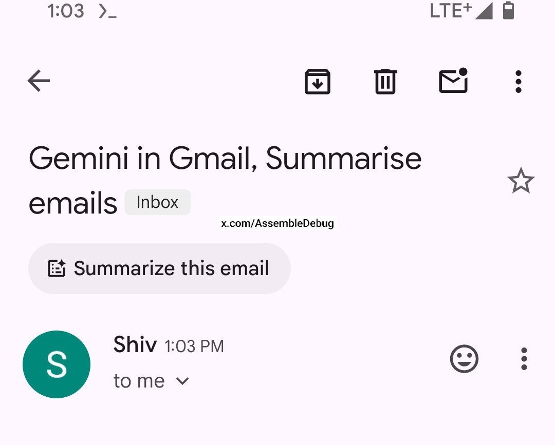 Функция Gmail «обобщить это письмо» может скоро появиться на Android