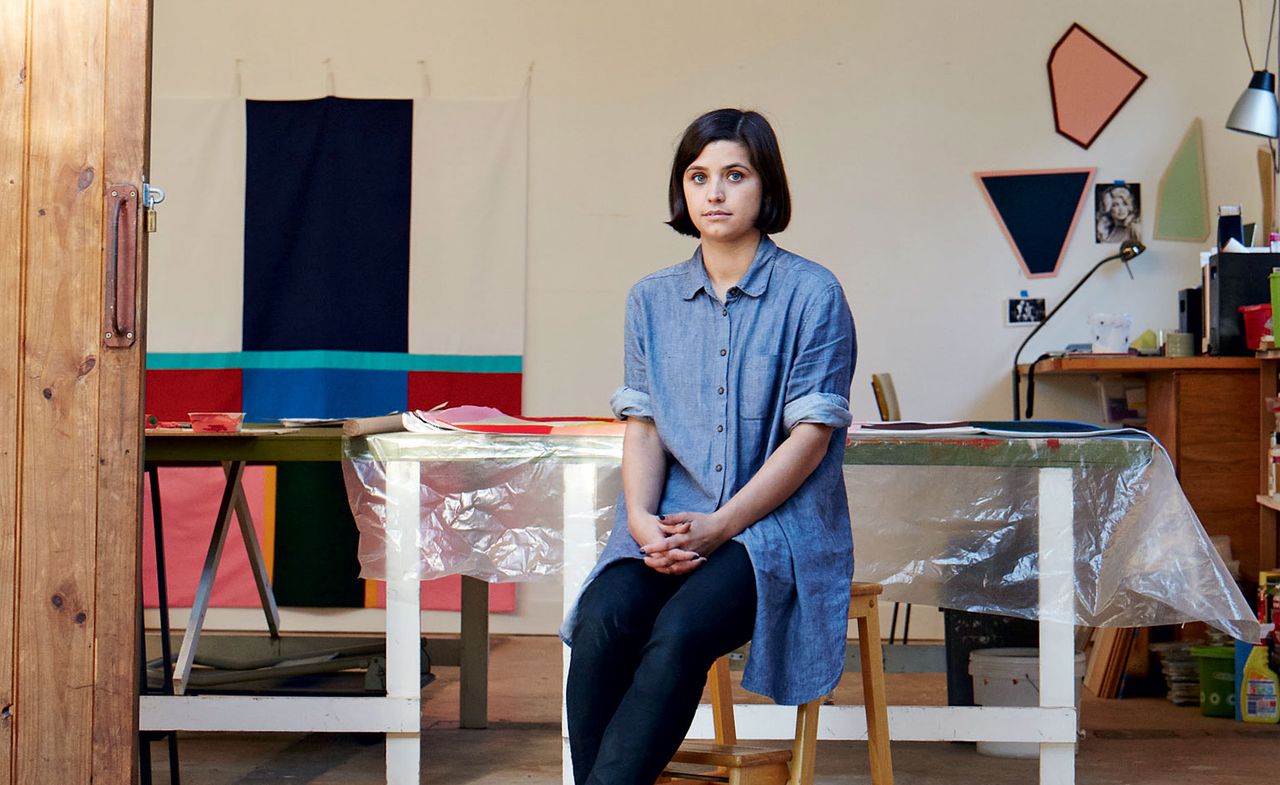 Australian artist Esther Stewart pictured in her Daylesford, Victoria studio