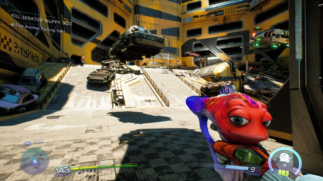 High on Life 2 screenshot of gameplay showcasing performance settings.