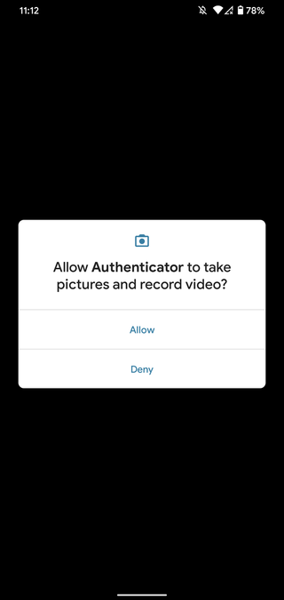 Allow Authenticator to take pictures and record video?