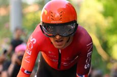 PERUGIA ITALY MAY 10 Geraint Thomas of The United Kingdom and Team INEOS Grenadiers sprints during the 107th Giro dItalia 2024 Stage 7 a 406km individual time trial stage from Foligno to Perugia 472m UCIWT on May 10 2024 in Perugia Italy Photo by Dario BelingheriGetty Images