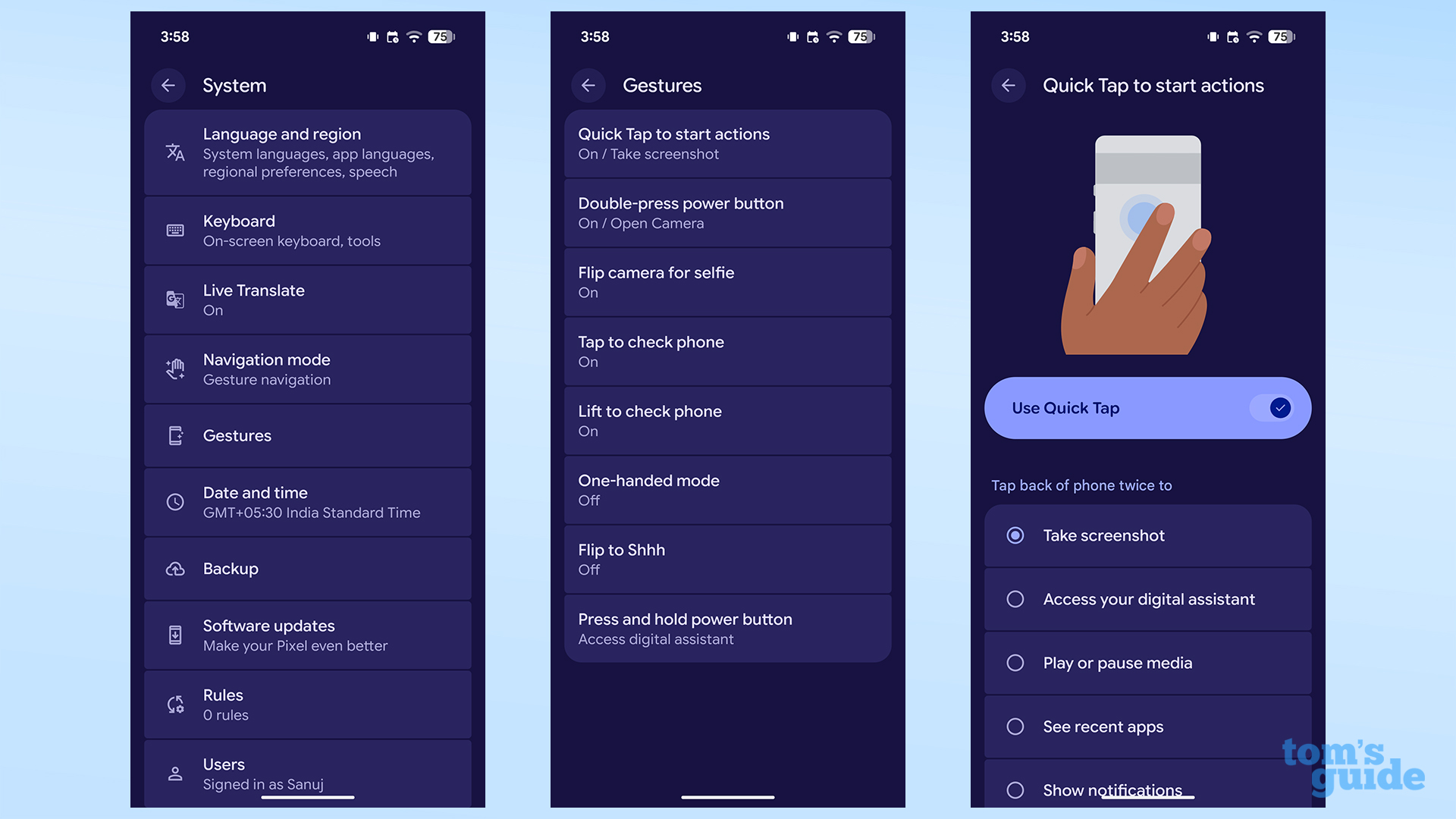 How to enable Quick Tap on a Google Pixel