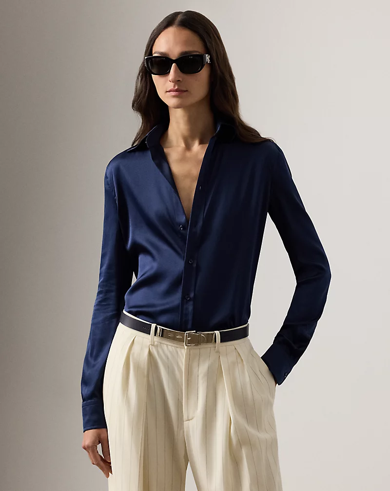 Cameron Straight Fit Silk Shirt