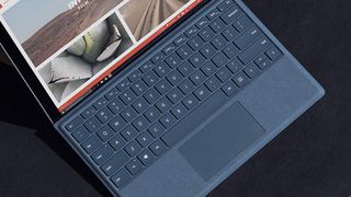 The Surface Pro's Signature Type Cover turns it into a laptop