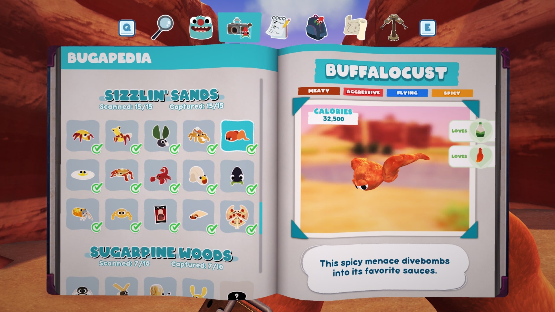 Bugsnax Bugapedia: Buffalocust