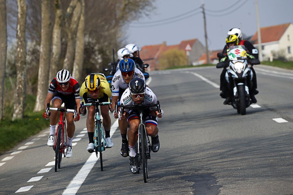 Peter Sagan leads the breakaway during Gent-Wevelgem
