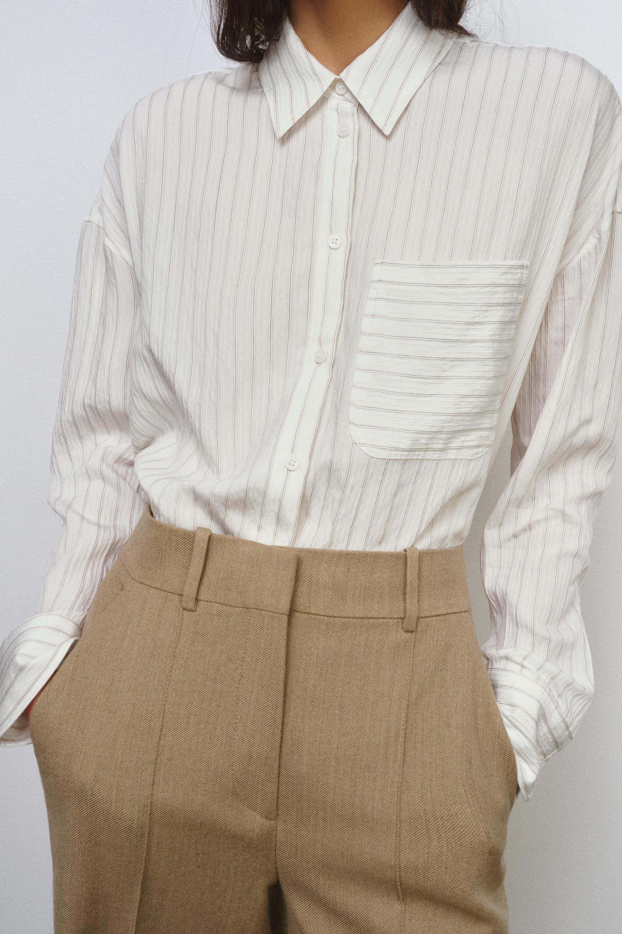 Zw Collection Flowy Striped Shirt